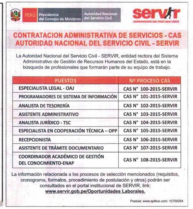 servir cas convocatoria